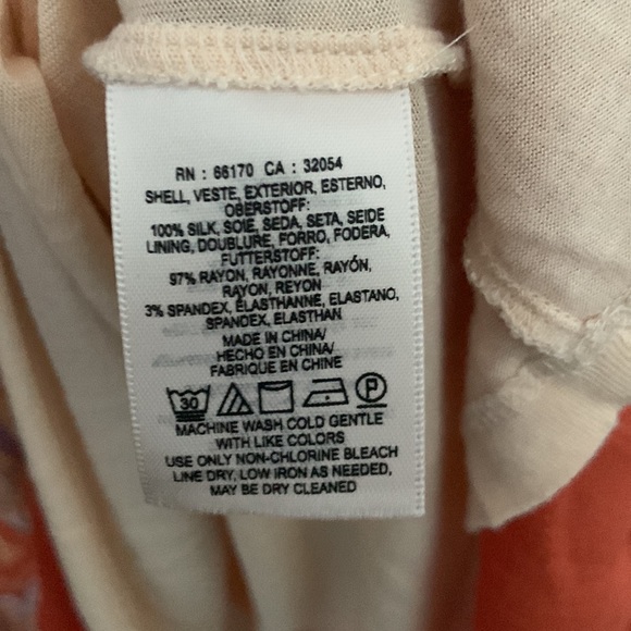 EUC🔹️Maeve Coral Orange Nalina Paisley Poncho Top - Picture 8 of 8